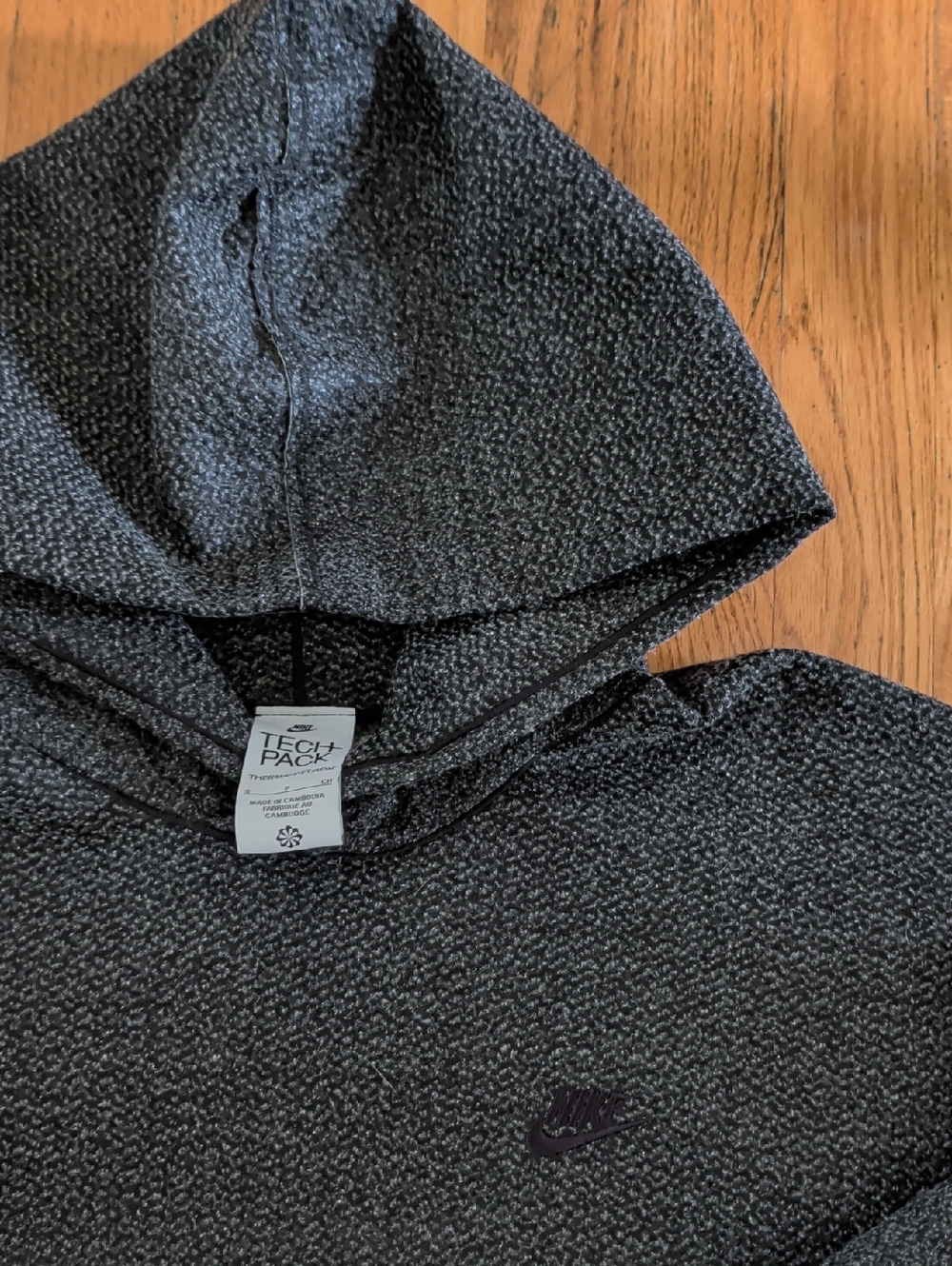 Nike Black and Dark Gray Tech Pack Hooded Pullover